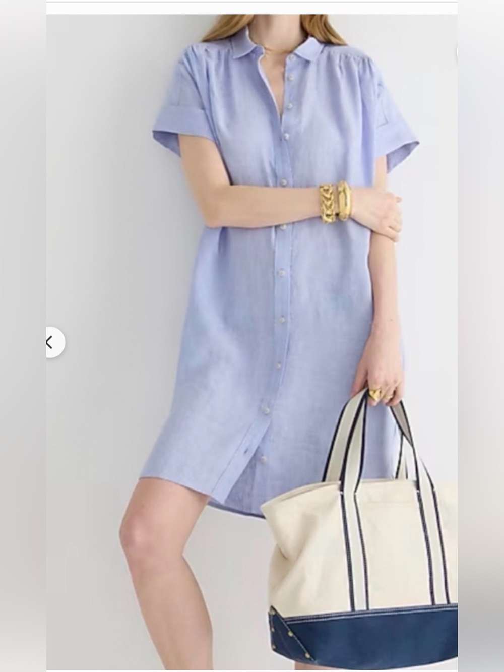 J. Crew Baird McNutt 100% Irish Linen Chambray Shirt Dress Women's